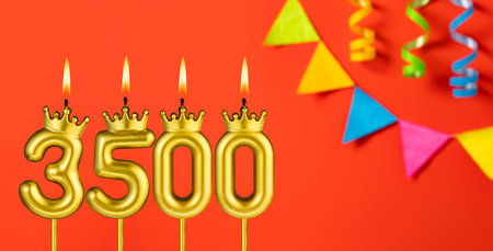 Number of followers or likes - Candle number 3500