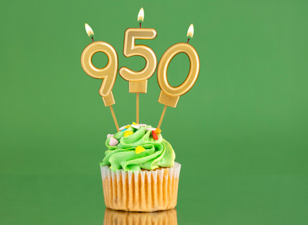 Candle number 950 - Number of followers or likesの写真素材