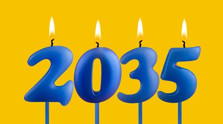 Candles in the form of lit numbers