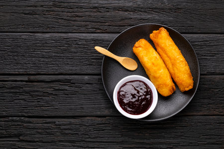 CarimaÃ±ola, fried cassava dough balls filled with cheese or meatの写真素材