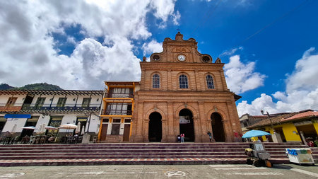 Riosucio, Caldas - Colombia. October 7, 2025. Catholic church located in the town's main park