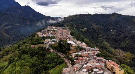 Betania, Antioquia, Colombia. October 8, 2025. Municipality surrounded by mountains, with 10,605 inhabitants.の写真素材