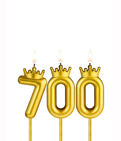 Candles form the number 700 - Number of followers.の写真素材