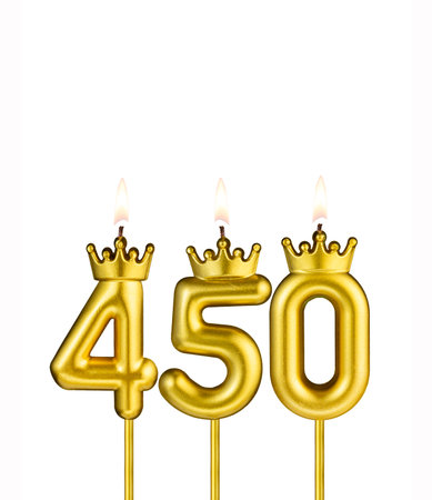 Number of followers or views - Candles form the number 450の写真素材