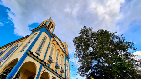 Aranzazu, Caldas - Colombia. October 6, 2025. Our Lady of the Rosary Parish is a Colombian Catholic churchの写真素材