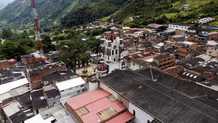 San Andres de Cuerquia, Antioquia - Colombia. August 31, 2025. A municipality with a warm climate, it is popularly known as "the little chest locked between the mountains."の写真素材