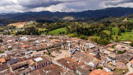Bumblebee, Antioquia, Colombia. October 15, 2025. Municipality surrounded by mountains, with 21,297 inhabitants.の写真素材