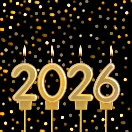 Candles number 2026 for happy new year - New Year's Eve Celebrationの写真素材