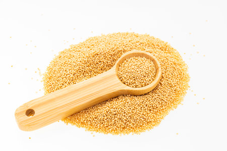 Raw amaranth seeds in a measuring spoon - Amaranthusの写真素材