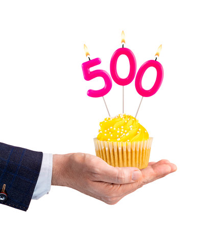 Number of followers or likes - Candle number 500の写真素材