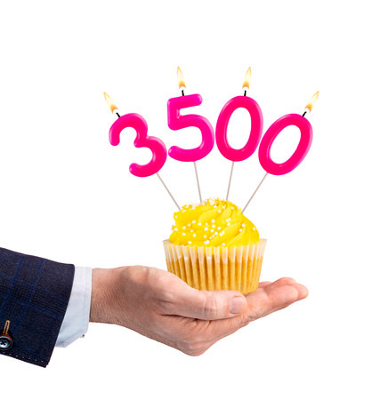 Number of followers or likes - Candle number 3500の写真素材