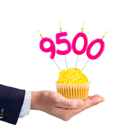 Number of followers or likes - Candle number 9500の写真素材