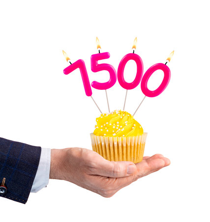 Number of followers or likes - Candle number 7500の写真素材