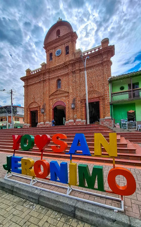 San Jeronimo, Antioquia - Colombia. January 25, 2026. Our Lady of Candelaria Church is the main...