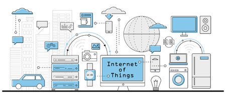 Internet of Things concept, info graphic business icons - vector illustrationのイラスト素材