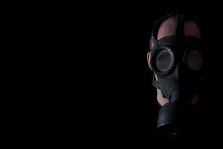 Man with a gas maskの写真素材