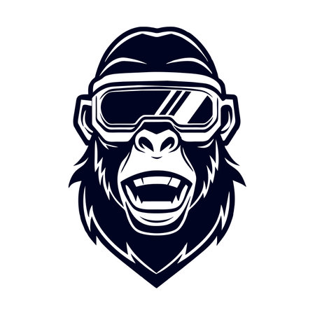 VR gorilla logo illustration design.のイラスト素材