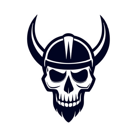 Viking skull logo illustration design.のイラスト素材