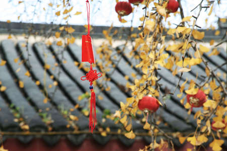 Chinese knotting is a decorative handicraft art that began as a form of Chinese folk art in the Tang and Song Dynasty (960-1279 AD) in China.の写真素材
