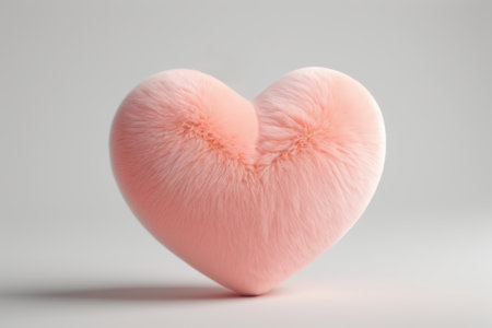 A pink heart object with a furry design pictureの素材