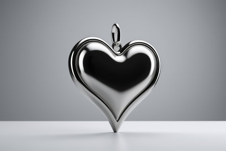Elegance of a silver heart pendant, shining love ornamentsの素材