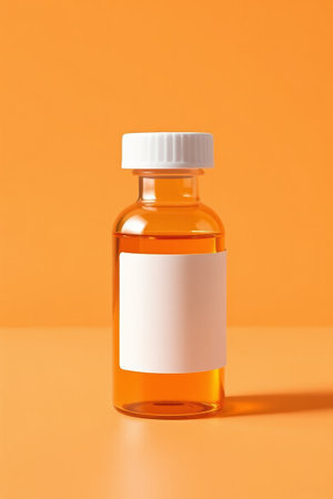 The silence of amber medicine, the medicine bottle left blankの素材