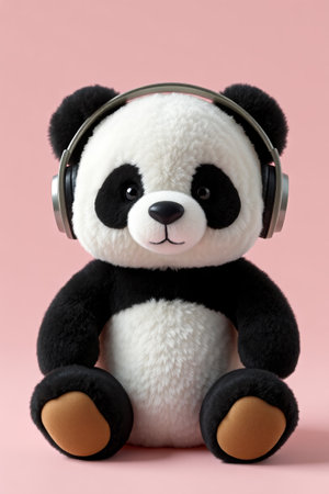 The world of cute panda headphones, the dream of plush pandasの素材
