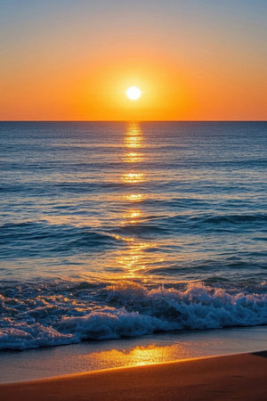 Sunset surfer at sea walking along the beach Imagesの素材