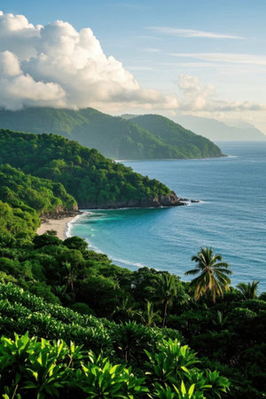 Map pictures of beach and forest areas and watersの素材