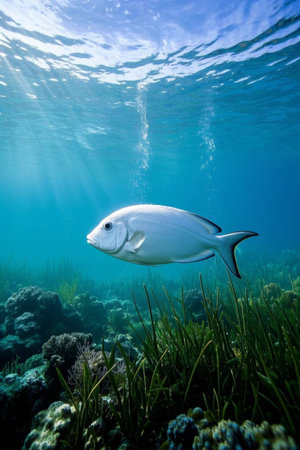 A fish swimming in water Imagesの素材