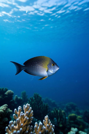 A fish swimming in water Imagesの素材