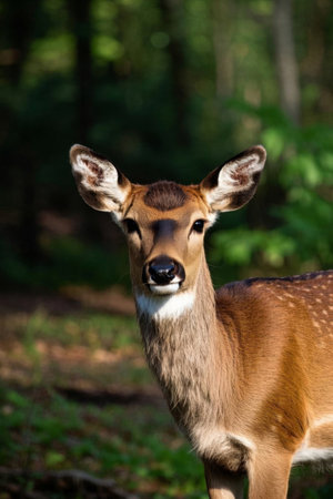 A deer standing in the grass Pictureの素材
