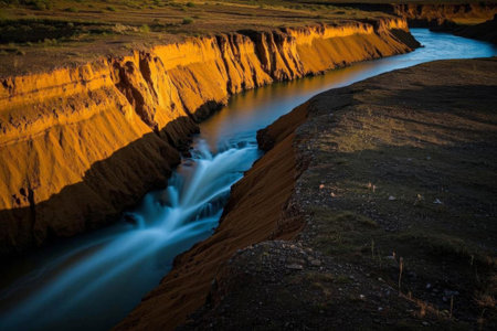 Magnificent picture of a river in a canyon, song of flowing water in a geological wonderの素材