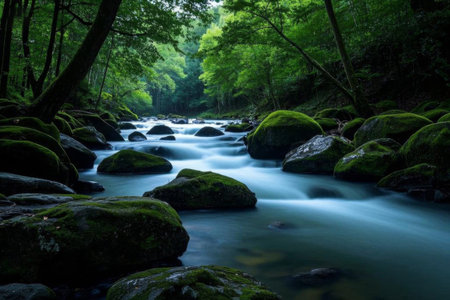 Green streams, the quiet beauty of mountain streamsの素材