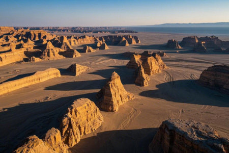 Magnificent spectacle of the Yadan landform, a natural sculpture of the desert Gobiの素材