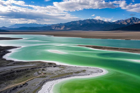 The tranquil beauty of Emerald Lake, the colorful wonder of the salt lakes of the plateauの素材