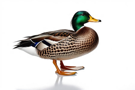 Elegant silhouette of a mallard, natural beauty of a waterfowlの素材