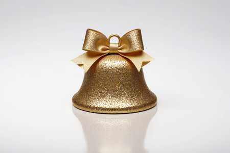 Holiday Blessings with Golden Bells, Shining Golden Christmas Bellsの素材