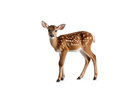 The gaze of an innocent fawn, the budding of a spotted deer babyの素材
