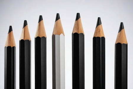 The unique rhyme of black and white pencil, the beauty of sharp stationeryの素材