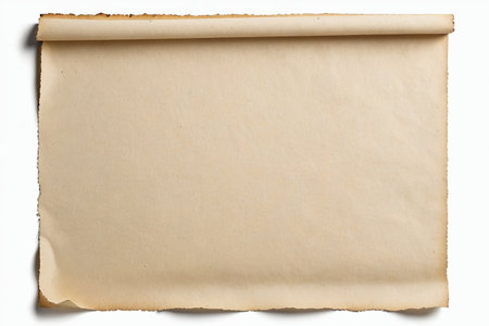 Traces of the years of a vintage scroll, nostalgic shading of yellowed paperの素材