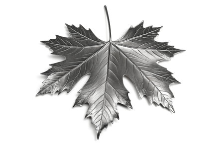 The quiet beauty of silver maple leaves, the art of metallic maple leavesの素材