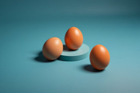 The silence of a simple wind egg Eggs under geometric light and shadowの素材