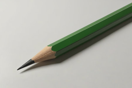 The silence of a minimalist green pencil The green pencil that writes the futureの素材