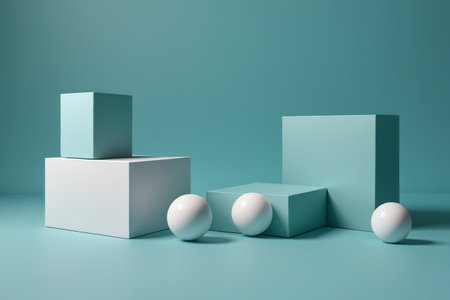 The minimalist stage of geometric aesthetics The three-dimensional composition of fresh colorsの素材