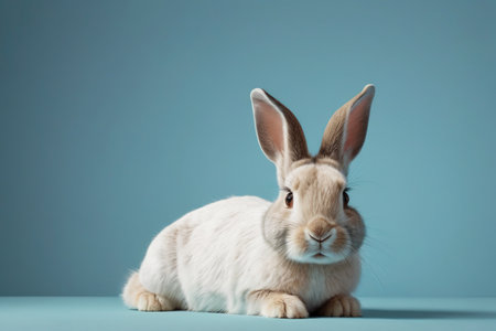 The gentle gaze of the cute rabbit is the bunny in the silenceの素材