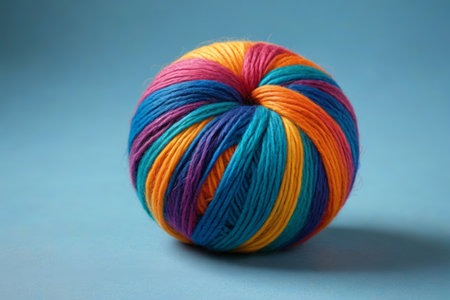 Colorful world of colorful yarn balls Warmth of soft yarn weavingの素材