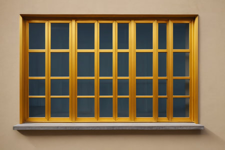 Light and shadow art in gold window lattice Modern minimalist style window designの素材