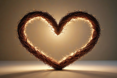 Aura of love woven by vines Rattan of love shining with lightの素材