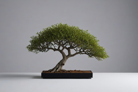 The quiet beauty of Zen bonsai A miniature landscape of oriental artistic conceptionの素材